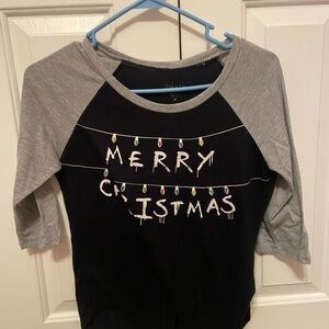 Merry Christmas Shirt - Black and Gray